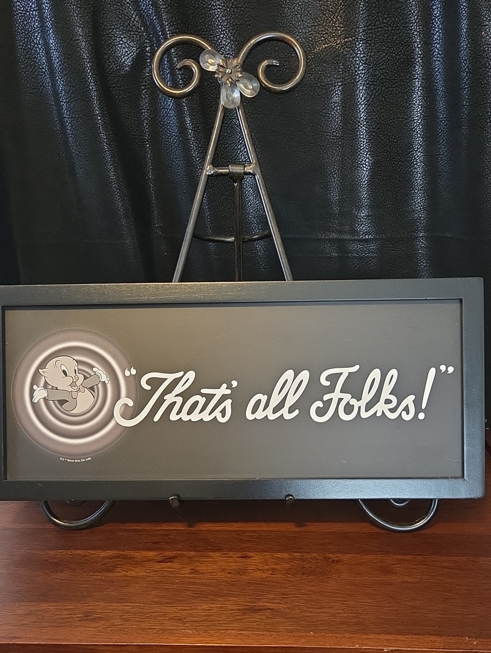 Warner Bros. OPEN ROAD Porky Pig "That"s All Folks" Wall Sign 17.5" By 8"